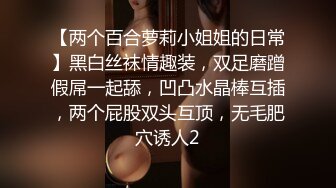 【两个百合萝莉小姐姐的日常】黑白丝袜情趣装，双足磨蹭假屌一起舔，凹凸水晶棒互插，两个屁股双头互顶，无毛肥穴诱人2